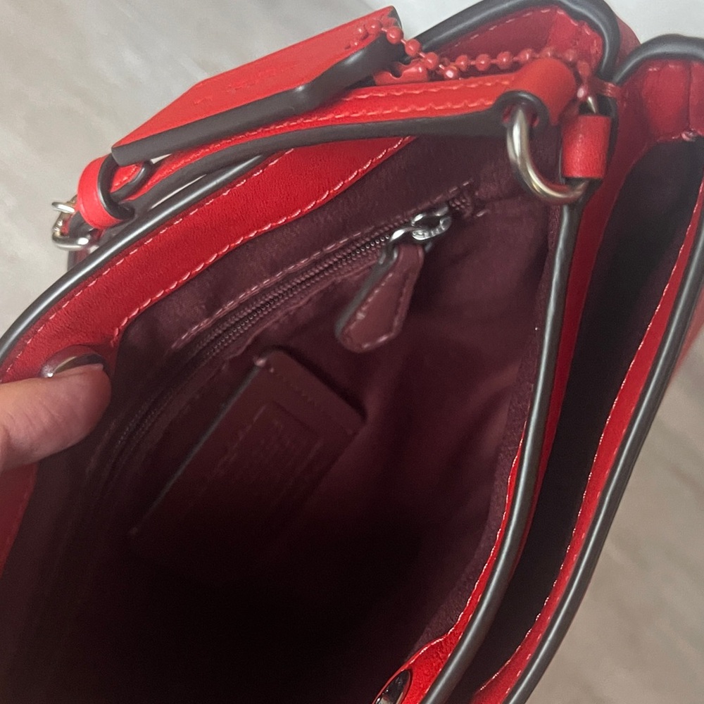 COACH- Poppy Red Shoulder Bag- Penelope- like new - Picture 8 of 14